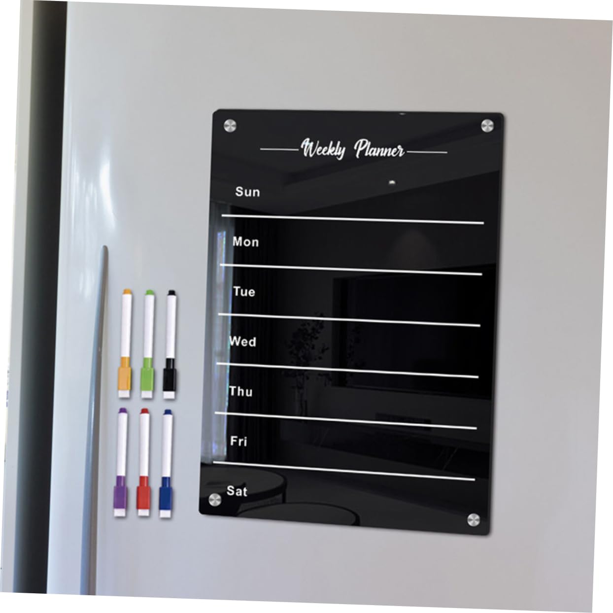 Tofficu 1set Lavagne Magnetiche Da Frigorifero Per Pianificazione Settimanale Lavagna Scrivente Riutilizzabile Facile Da Attaccare e Organizzare Messaggi Cucina Design Elegante e