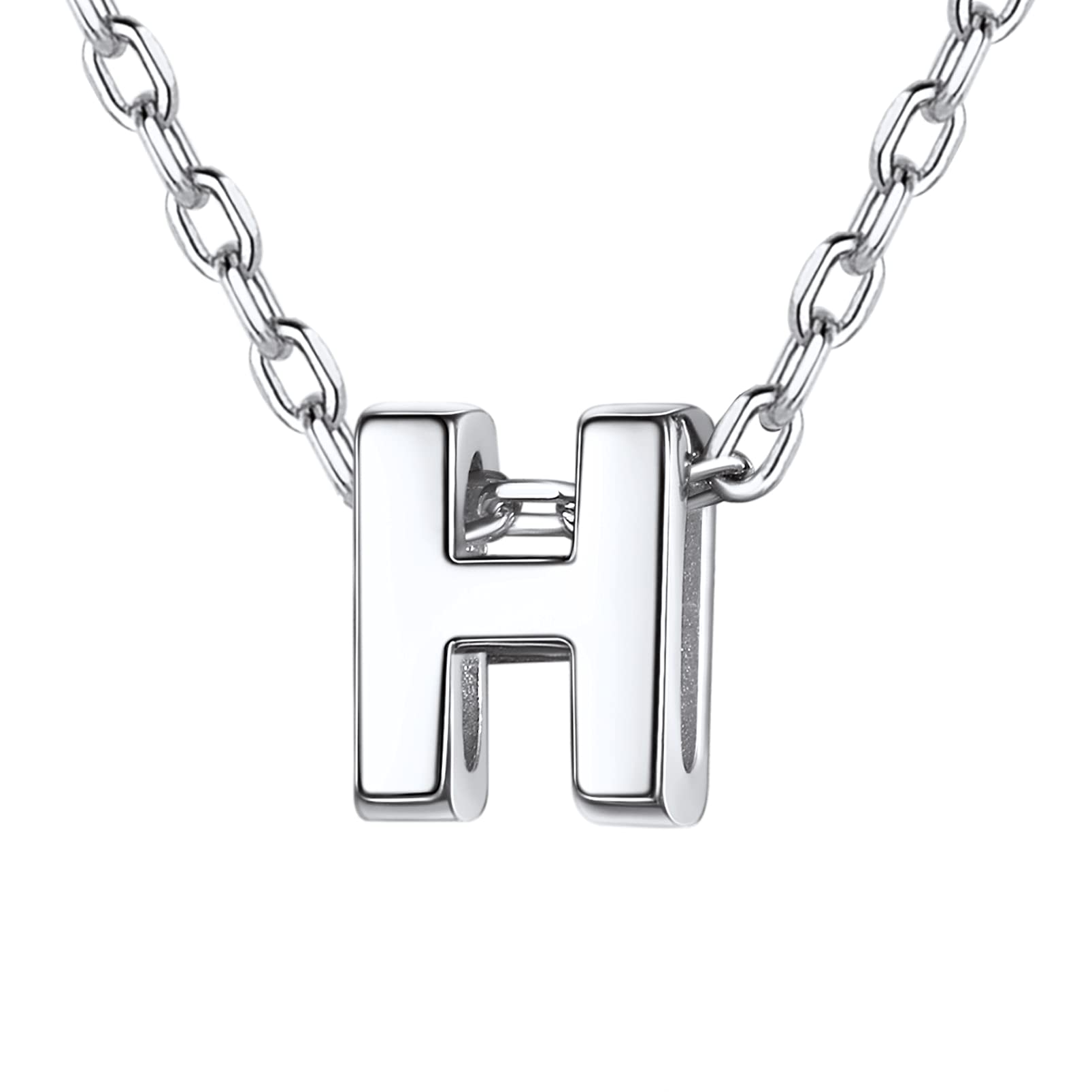 SilvoraMinimalist Initial H Letter Necklace, Sterling Silver Alphabet A-Z Dainty Pendants Jewelry for Women Girls Letter Pendant Birthday CharmsRecycled Claim Standard Blended