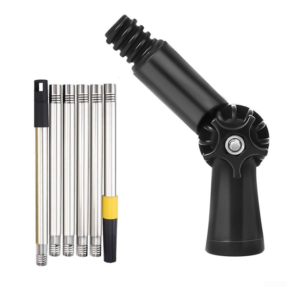 1 perche télescopique de 1.8 m avec joint articulé pivotant pour rouleaux de peinture, conçu pour une utilisation avec des pinces pour améliorer l'accessibilité aux coins et aux bords