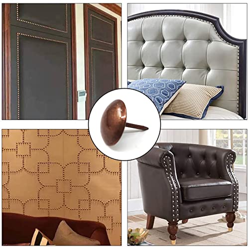 Zayi 3/4''(19Mm) Vintage Style Red Copper Upholstery Tacks, Furniture Nails, French Natural Thumb Tack Push Pin For Diy Wood Furniture Décor 100Pcs (3/4'', Red Copper) #TOP5