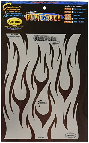 Artool Freehand Airbrush Templates, Flame O'Rama Slash