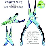 2017 SALE - BITE Professional Aluminum Saltwater Fishing Pliers -Spring Loaded-Rubber Insert Grips-Tungsten Carbide Cutters-WITH REPLACEMENT CARBIDE CUTTERS & PREMIUM CLIP SHEATH