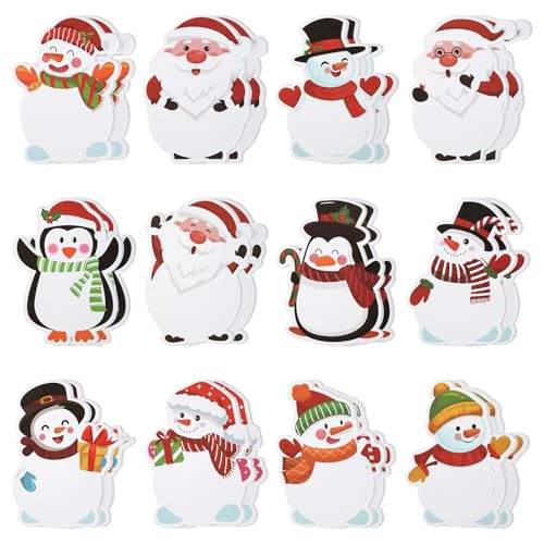 Haftnotizen, 24 Blöcke Sticky Notes, Haftnotizen Klebezettel, Weihnachtlicher Notizblock, Selbstklebende Notizzettel, Haftnotizen Lustig für Zuhause, Schule, Bürosticky Notes