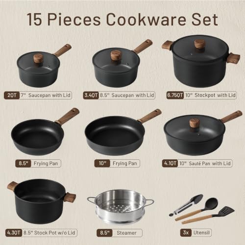 Image of CAROTE Nonstick Pots and Pans Set, Cookware Set