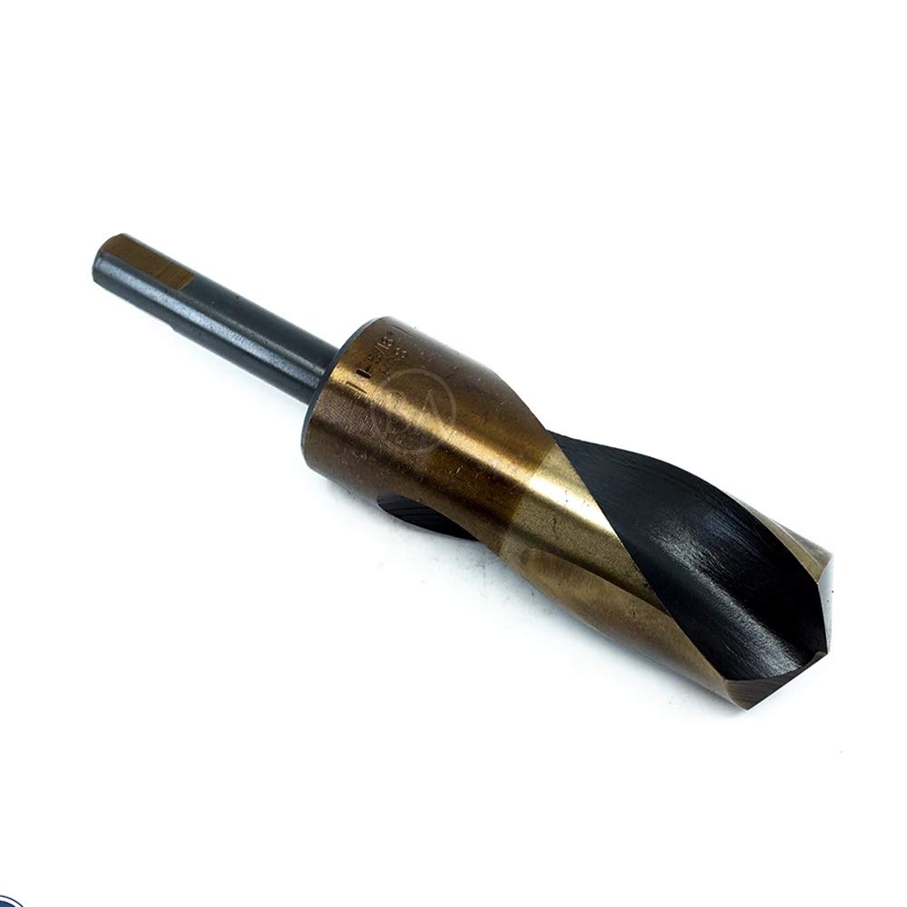 Benchmark Abrasives 1-5/16" Diameter HSS Silver & Deming Drill Bit Black & Gold Cutting Tool, 1/2" Shank, for Hard Metal, Stainless Steel, Cast Iron,