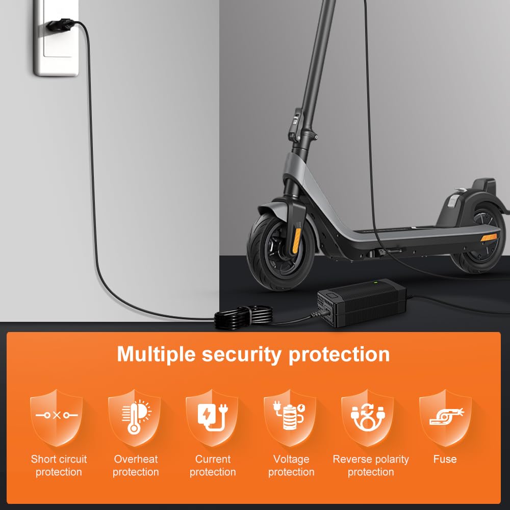 Cargador Patinete Eléctrico 54.6V 2A Universal Baterías Litio 6 Conectores 48V Adaptador Xiaomi M365