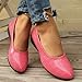 ZSpzx Ballet Flats Casual Shoes for Women Dressy Leather Slip-Ons Low Wedge Heels Trendy Solid Color Round Toe Business Office Work Comfortable Waterproof Cushion Walking Shoes (8) Pink