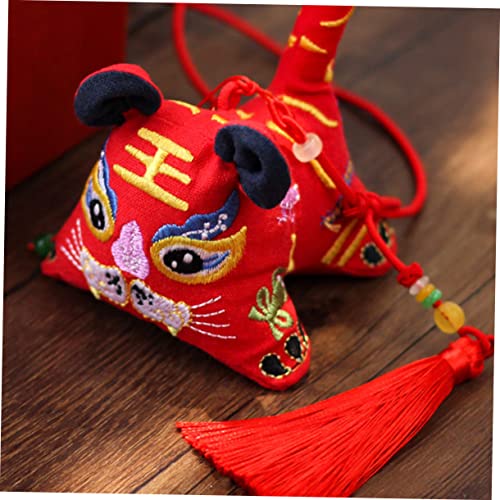 ABOOFAN 1Pc Sachê De Tigre Bordado Decoração Chinesa Mini Pelúcia Mochila De Lavanda E Fu Bags Mochi