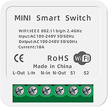 Tomshin Mini 10A 16A Dispositivo inteligente de fidelidade sem fio liga/desliga Tuya Switch Interruptor de voz de controle remoto com controle remoto Interruptores sem fio