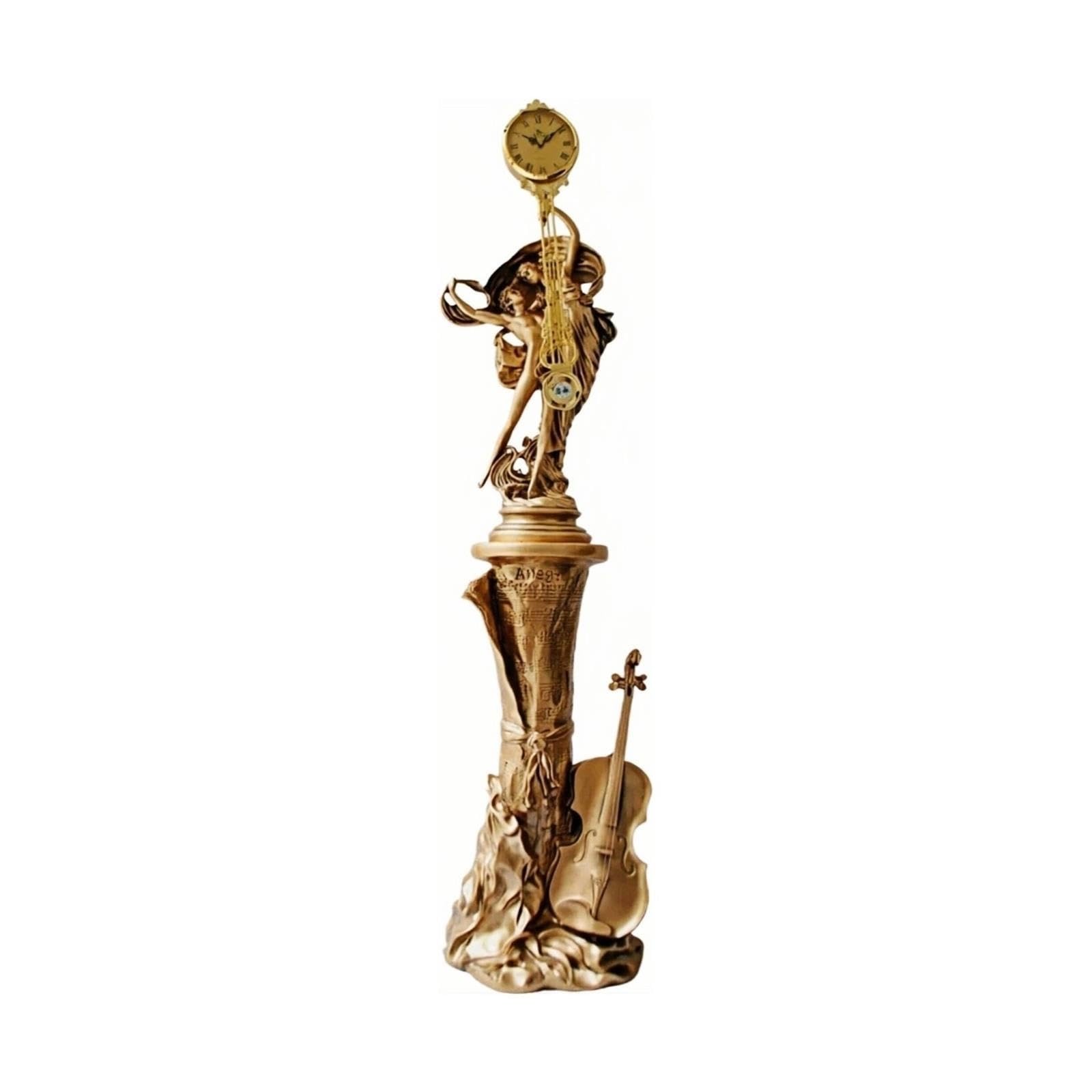 Reloj de abuelo Reloj de piso Cuarzo Escultura silenciosa de estilo europeo
