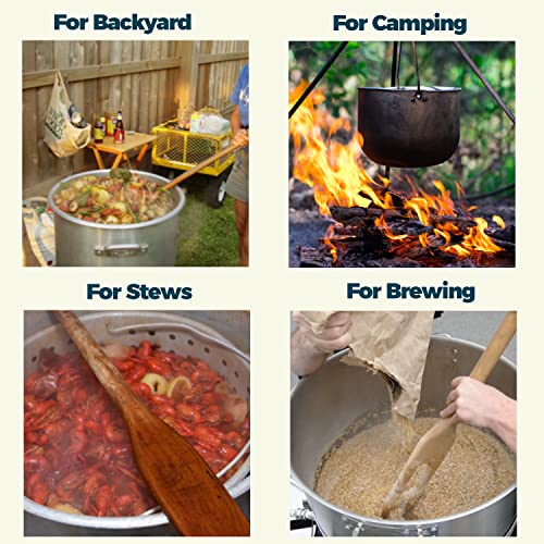 24\" Extra Long Wooden Paddle - Heavy Duty Cajun Cooking Stock Pot Spoon for Stirring and Mixing, Home Brewing Stock Pots Cajun Crawfish, Seafood and Crab Pot Boil Accessories