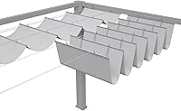 Vista 2 de TANG Cubierta de Sombra Impermeable para Pérgola de 7' x 12' Toldos Retráctiles para el Sol Pérgolas de Patio Exterior Toldo de Repuesto Kit