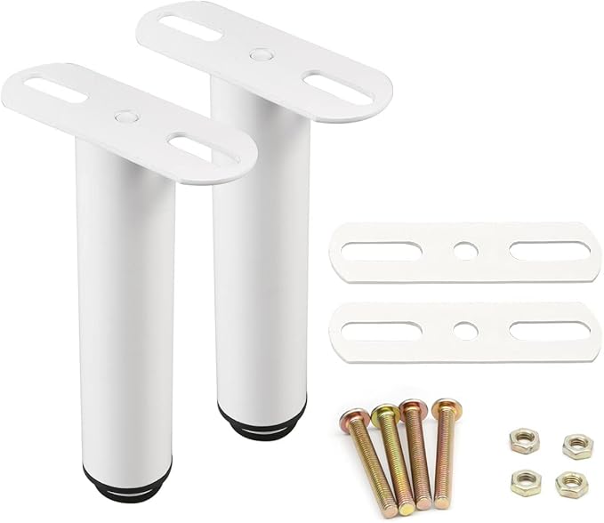 Tofficu Klappbare Tischbeine 2er Set - Faltbare Möbelbeine 37,5cm Schwarz