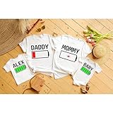 DT POD 100% Charged and Low Battery Toddler and T-Shirt, Full and Low Battery Matching Shirts, Mommy Daddy Baby Matching Outfits