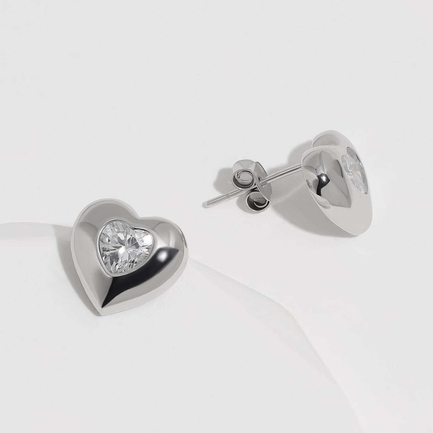 Meissa Orecchini argento 925 donna Orecchini cuore con zirconi placcati oro Orecchini anallergici Gioielli d'autunno Regalo ragazze adolescenti, Oro
