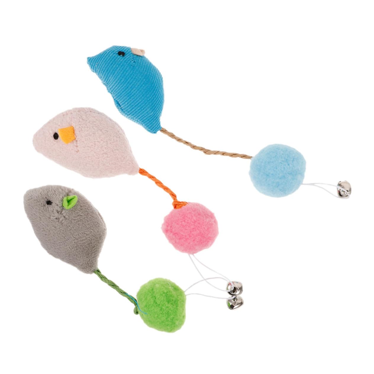 balacoo 3Pcs Plush Mouse Cat Interactive Chew for Cats Fuzzy Stuffed Mice for Exercise and Play Engaging Cat and Durable Fun for Kittens and Adult Cats