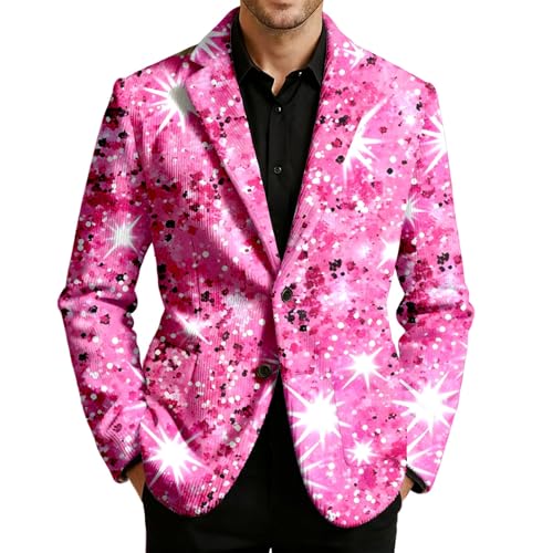 Chaqueta de pana multicolor para hombre con lentejuelas