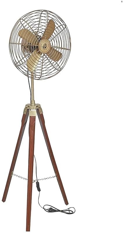 Standard Antique Pedestal Fan Home and Office Decor Antique Fan with Wooden Tripod Working Fan Best for Diwali Gift