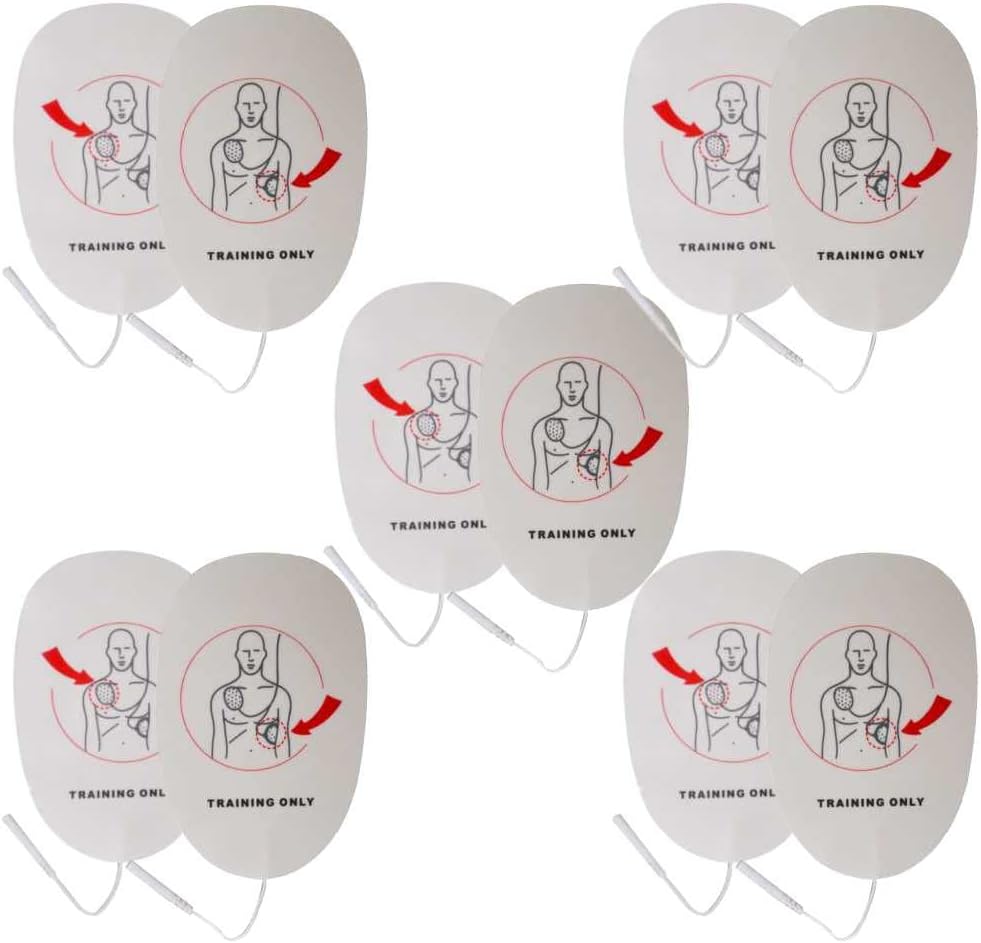 WNL Products AED Trainer Pads - 5 Pack Replacement Practi-Trainer Electrode Pads XFTAP Compatible with WL120ES10 and WL220ES0 Practi-Trainers (Adult Pads)