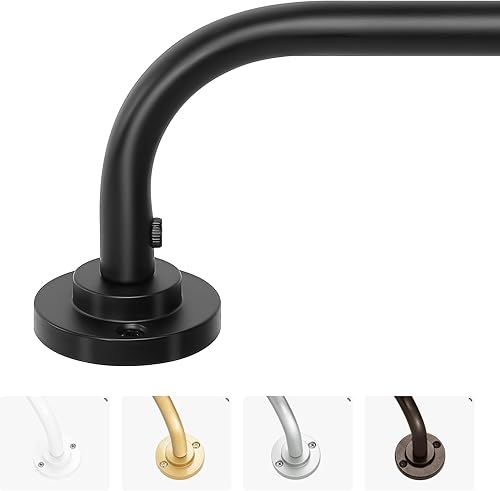 Barras de cortina plateadas para ventanas de 48 a 84 pulgadas, barras de cortina resistentes de 1 pulgada de diámetro, barra de cortina ajustable