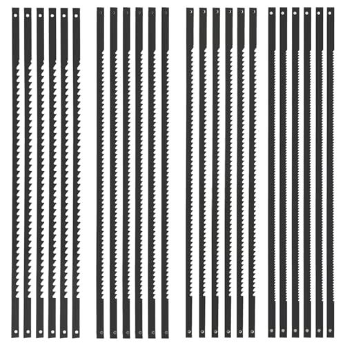 YullSorom 5-Inch Scroll Saw Blade Pin End Replacement 24 Pack for W 3921 3923, Drem, Crafts, Del, All 15in.and 16in.Scroll Saw for Wood, High Carbon Steel