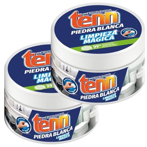 Tenn - Piedra Blanca Limpieza - 2 Pack 375 gr - Limpiador Ecológico Multisuperficies con Arcilla Blanca - Desengrasante y Abrillantador Universal
