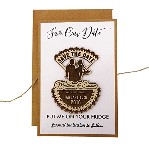 Magnet en bois mariage pour partager votre bonheur et retenir la date