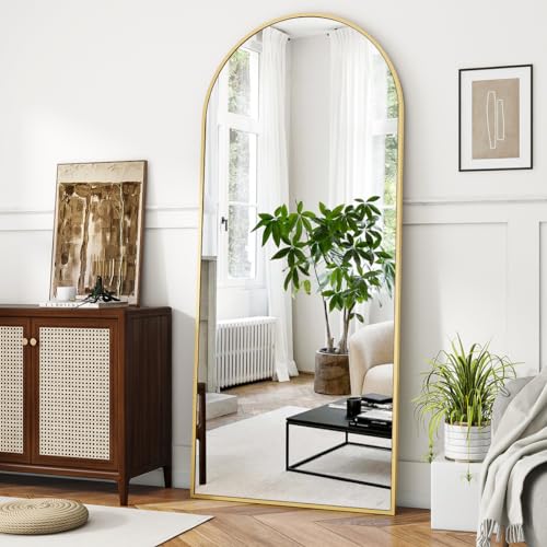 Miroir sur pied 171x76 cm métal doré bombé Koonmi