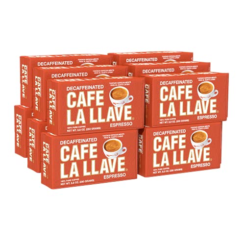Comparison: Cafe Bustelo Decaf 10 Cafe La Llave Decaf Dark Roast Ground Espresso Coffee, 8.8 oz Brick (Pack of 12) – Bold Cuban-Style Blend for Moka Pot, Espresso, or Drip – Strong, Rich Flavor