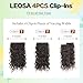 Curly Hair Extensions,LEOSA 4PCS 16 inch Clip in Hair Extensions Short Soft Natural Hairpiece Lace Weft Curly Wave Clip Ins Extensions Invisible for Women