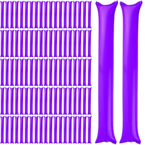 Thunder Sticks 100 pcs boom stick espíritu inflable palos porristas de plástico boom boom ruido fabricantes para eventos deportivos baile baloncesto fútbol púrpura