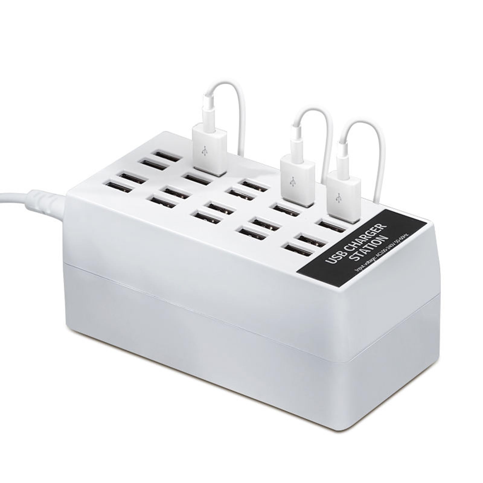 Estación de Carga USB de 100 W, estación de Carga rápida multipuerto de 20 W, Cargador USB de Escritorio Universal para teléfonos y tabletas, Adaptador de Corriente