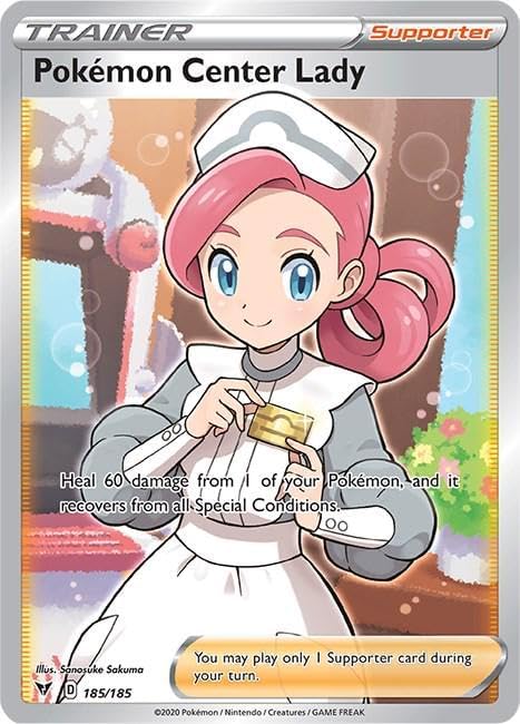 Pokemon - Pokemon Center Lady 185/185 - Vivid Voltage - Full Art Single Card