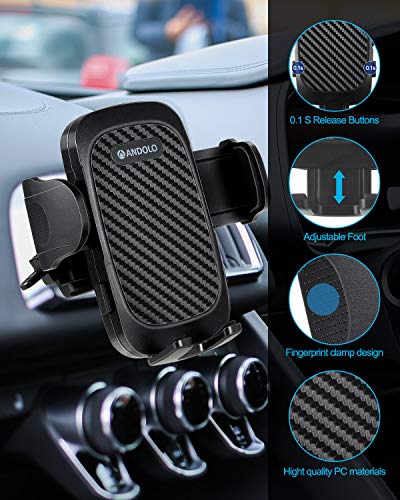 ANDOLO Car Phone Mount Air Vent [Thick Case & Big Phones Friendly] Universal Hands-Free Phone Holder for Car Anti-Shake Stabilizer Adjustable Clip Cell Phone Holder Compatible with All Mobile Phones - Thumbnail 5