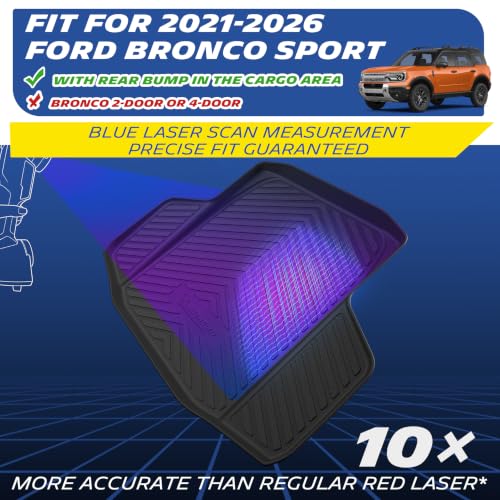 Image of Michelin Vehicle Mats for 2021-2026 Bronco Sport | Only Fit Full-Size Spare Tire Models or Cargo Floor with Rear Bump, All-Weather TPE Custom Fit Liner