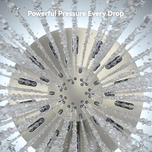 Image of INAVAMZ High Pressure Rain Shower Head Combo with Magnetic Handheld Nickel | Dual Shower System with Rainfall Showerhead and 8-Spray Handheld, Magnetic Dock, Adjustable Angle, Power Jet for Cleaning
