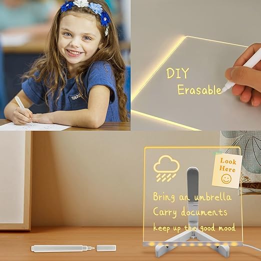 Amazon | YIKSORE光るアクリルマーカーボード 光るアクリルメッセージ