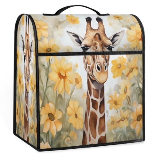 Coffee Maker Cover Flower Giraffe Kitchen Appliance Covers Small Appliance Covers Blender Cover Juicer Cover Dust Covers for Kitchen Appliances with Top Handle and Pockets,Washable,C932