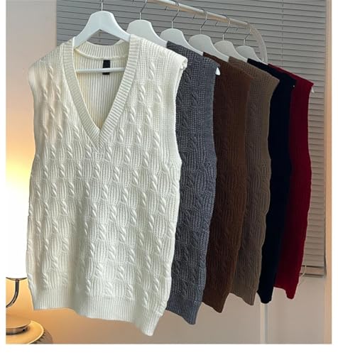 Men's Twisted Striped Cotton Vest Soft V-Neck Sleeveless Jumper for Casual Wear Layering Sweater Vest2