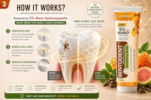 Image of Bentodent Toothpaste - Natural Sensitivity Relief Toothpaste, Clove & Mint With Bentonite Clay & Propolis | SLS-Free, Fluoride-Free,100G