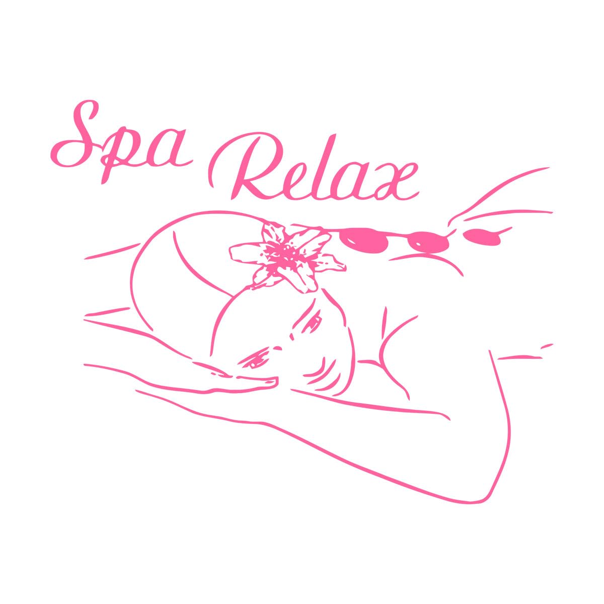 Massage Spa Sign Wall Stickers Spa Relax Vinyl Wall Decal Art Beauty Salon Decor Massage Removable Spa Wall Murals Large - 54x67cm