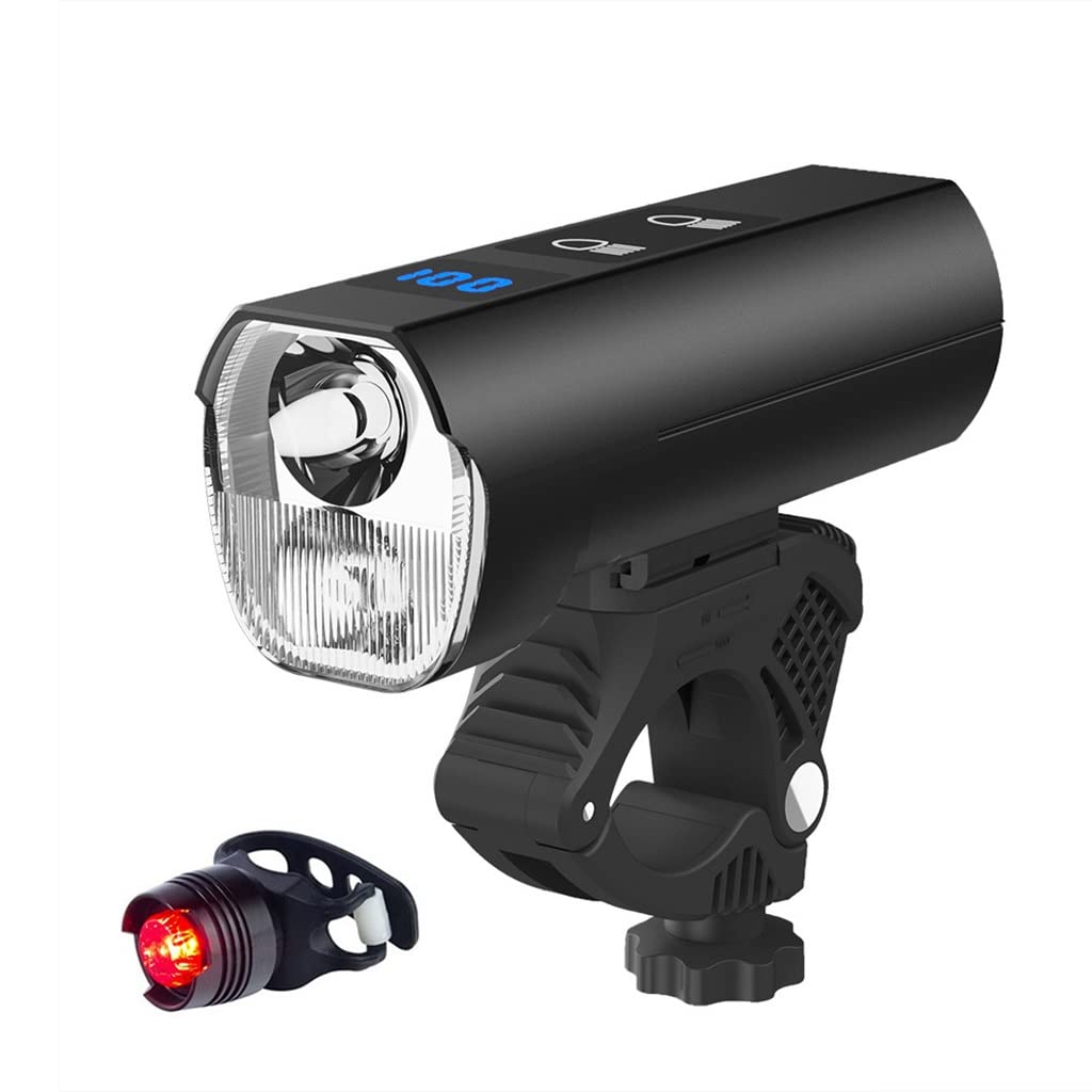 USB Ricaricabile Set di Luci per Bici, Ultra Brillante Luce per Bicicletta Davanti e Dietro, Faro Bici e Fanale Posteriore, per Strada e Montagna Notturna, 2 Pezzi