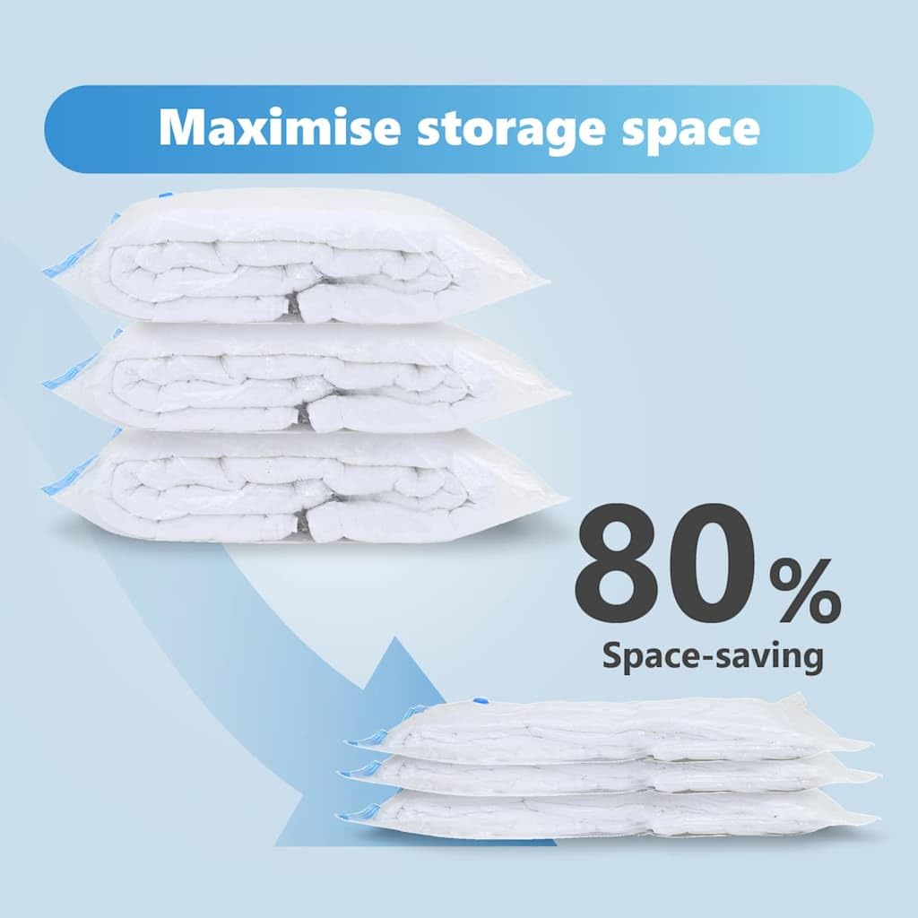 vidaXL Sacchetti per Stoccaggio 20 PCS Trasparente e Blu 130 x 100 cm, Stoccaggio per Soggiorno, Borse rettangolari, organizzazione Moderna, soluzioni spaziose per casa