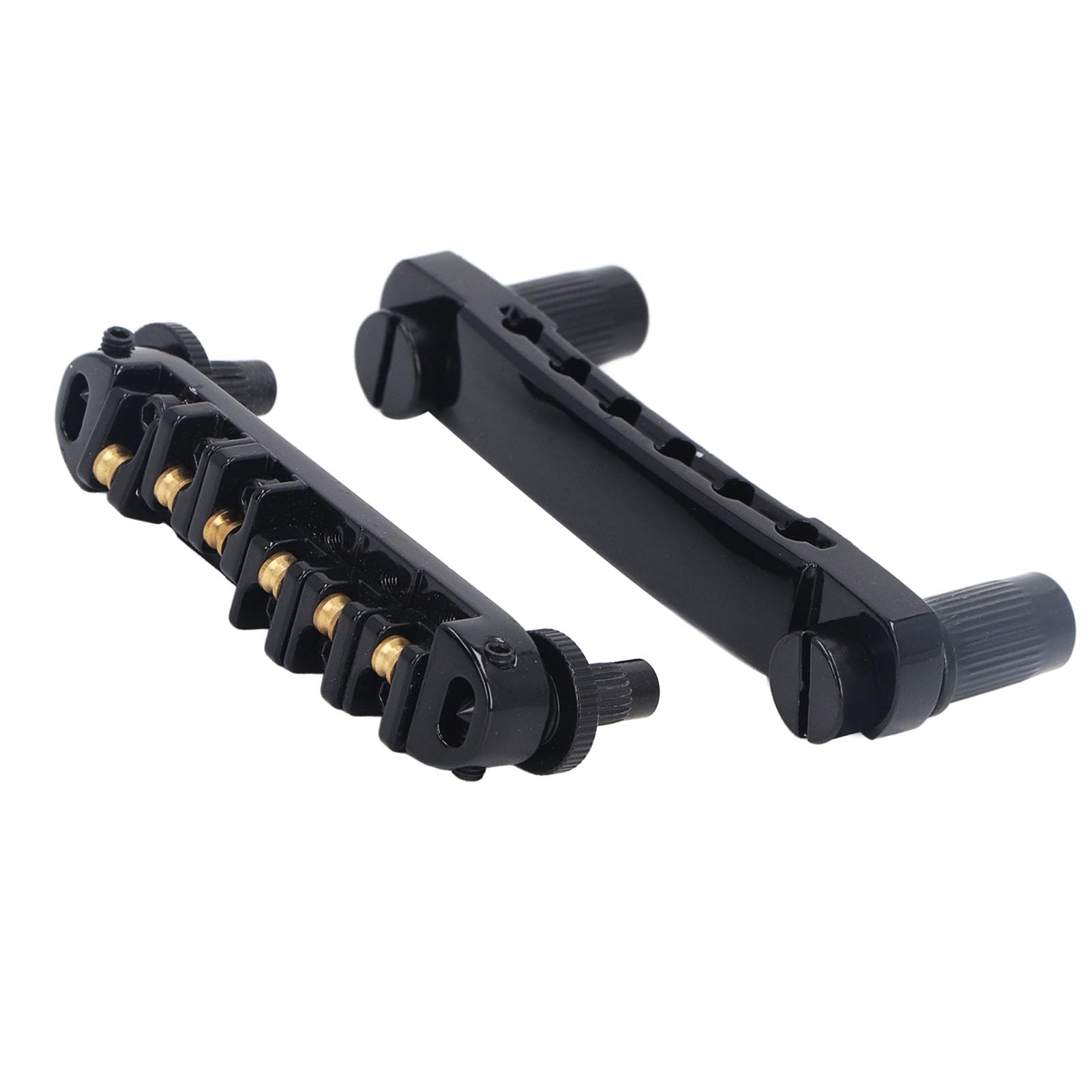 Guitar Roller Saddle Bridge Brass Roller Saddle Tailpiece LP Electric Guitars Adjustable Height Curved Design Metal Construction