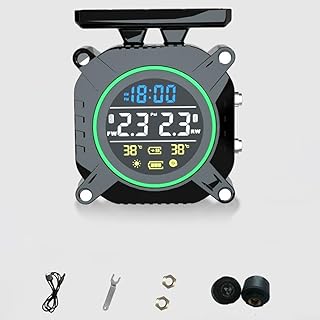 Sistema de monitor de neumáticos diseñado específicamente para motocicletas con características de seguridad mejoradas y durabilidad (verde)