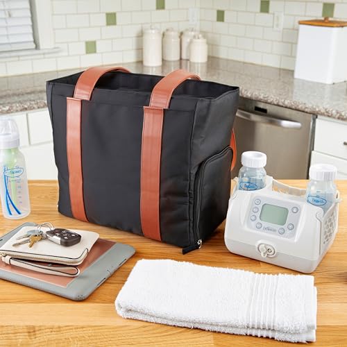 Dr. Brown’s Breast Pump Carryall Tote, Fits Most Electric Breast Pumps, Gray Diaper Bag, Gray Day Bag, Classic Bag Design - image 6