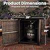Propane Outdoor Fire Pit Table, 28" Rattan Square Fire Pit Table, Outdoor Gas FirePit W/Glass Wind Guard, Tempered Glass Tabletop, Lid, CSA Listed, 50,000 BTU, Outside Patio Deck & Garden, Brown #5