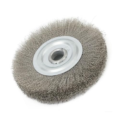 6 Inch Stainless Steel Wire Wheel Brush for Bench Grinder, 16mm Hole for Deburring, Rust, Scale, and Carbon Removal, Versatile Polishing and Cleaning Tool