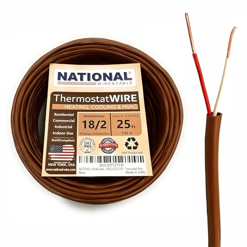 NATIONAL 18/2 Thermostat HVAC Control Cable (25Ft.)
