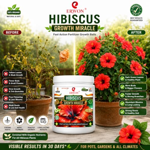 Image of Erwon Hibiscus GROWTH MIRACLE Fertilizer, Fast Action Organic Granules for rapid Growth and Heavy Flowering. (200 gm)